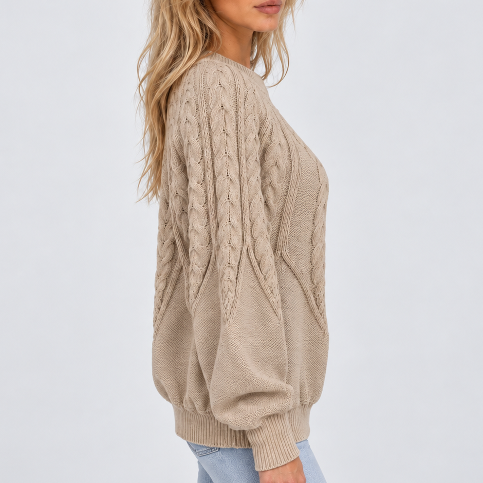 Women's Cable Knit Balloon Jumper