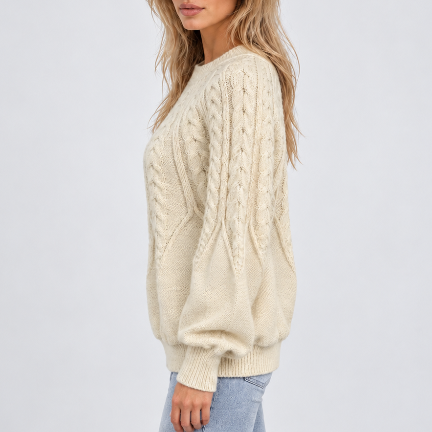 Women's Cable Knit Balloon Jumper