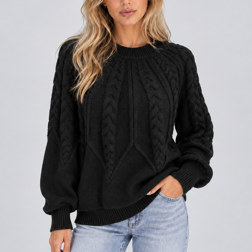Women's Cable Knit Balloon Jumper