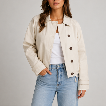 Women's Cropped Button Front Jacket
