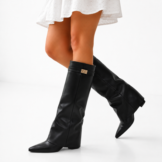 Women's Pointed Knee-High Vegan Boots
