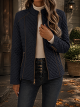 Women's Fitted Contrast Quilted Jacket