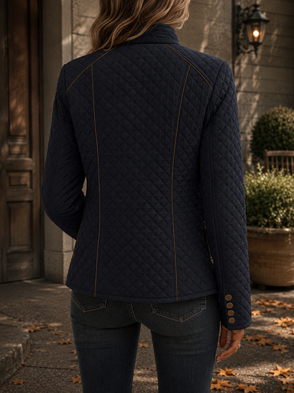 Women's Fitted Contrast Quilted Jacket