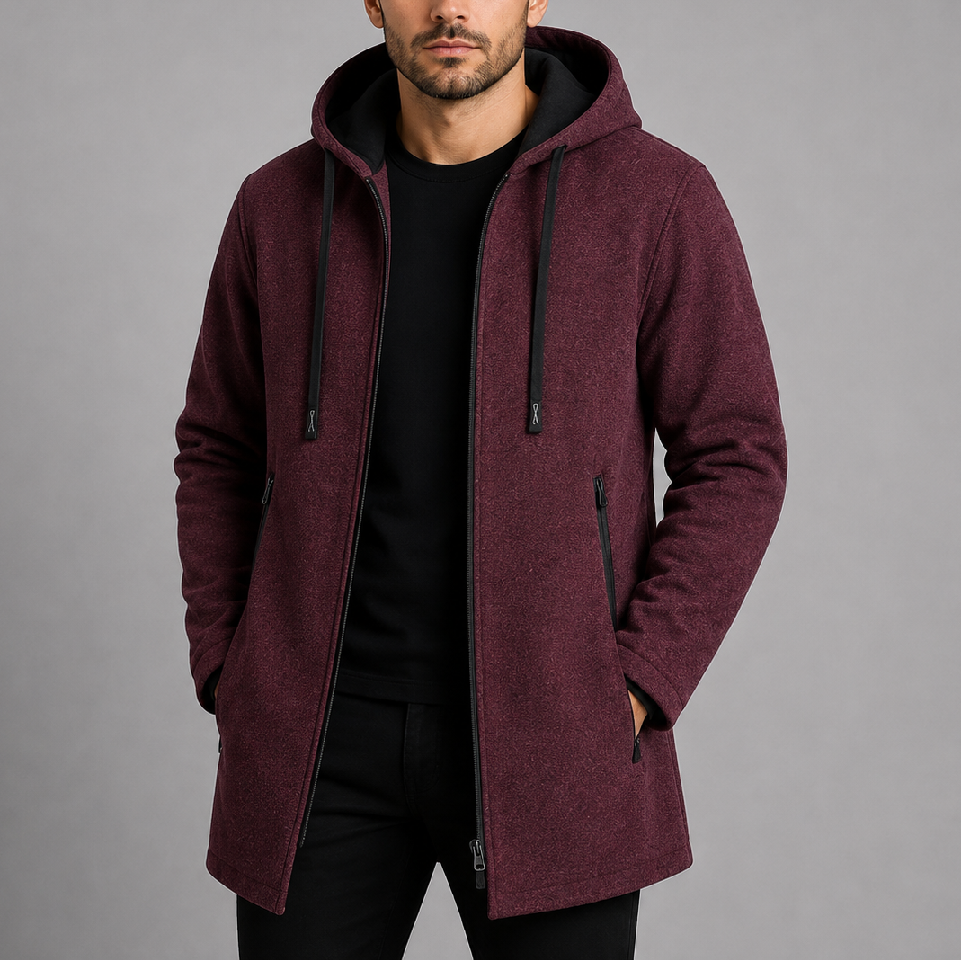 Men's Hooded Long Outdoor Coat