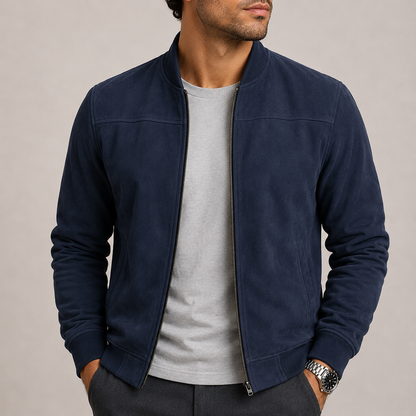 Men's Lightweight Suede Bomber Jacket