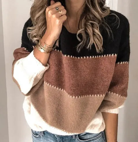 Women's Colour Block Knit Jumper