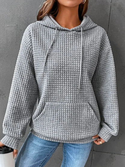 Women's Oversized Waffle Knit Hoodie