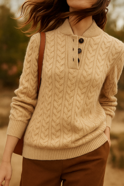 Women's Cable Knit Button Jumper