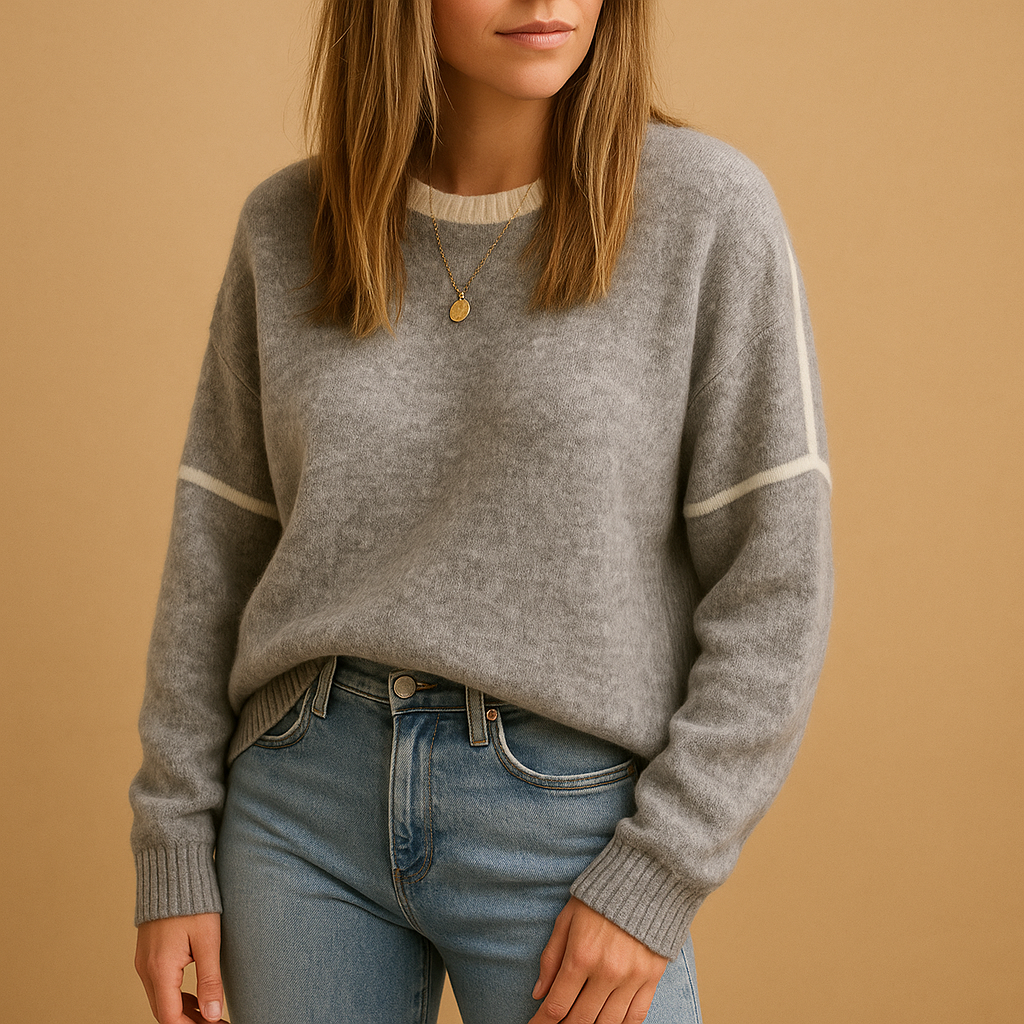 Women's Contrast Stripe Crew Jumper