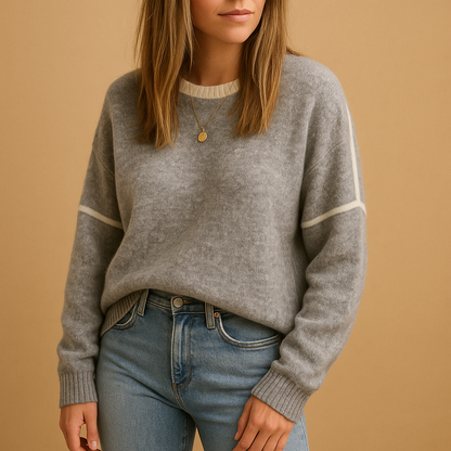 Women's Contrast Stripe Crew Jumper