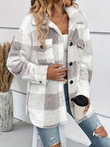 Women's Plaid Fleece Shacket Jacket