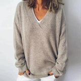 Women's Relaxed Deep V-Neck Jumper