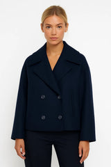 Women's Cropped Double Breasted Peacoat