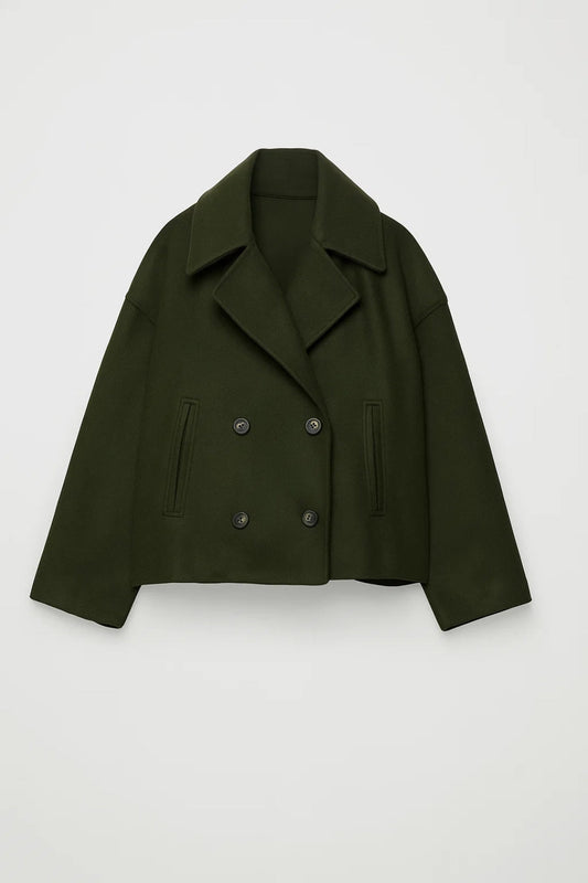 Women's Cropped Double Breasted Peacoat