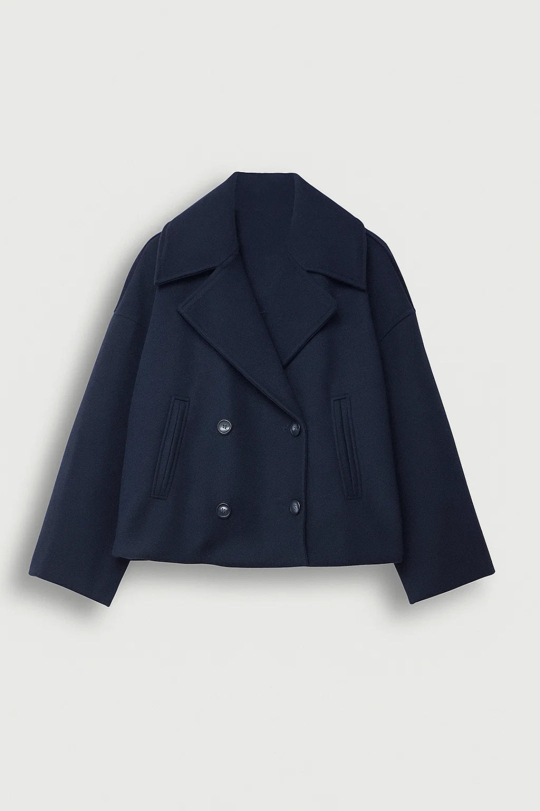 Women's Cropped Double Breasted Peacoat