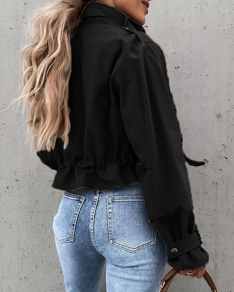 Women's Cropped Utility Casual Jacket