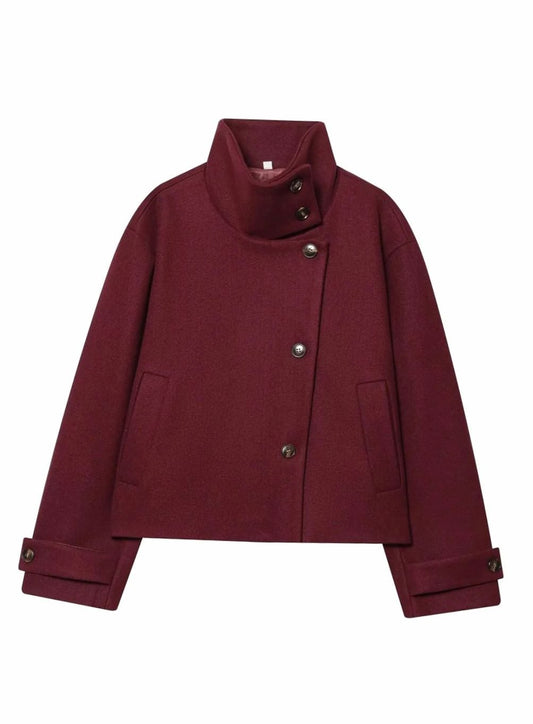 Women's Cropped High Collar Coat