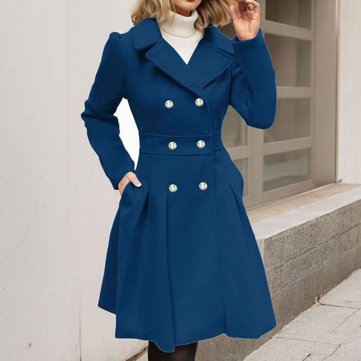 Women's Flared Double Breasted Coat