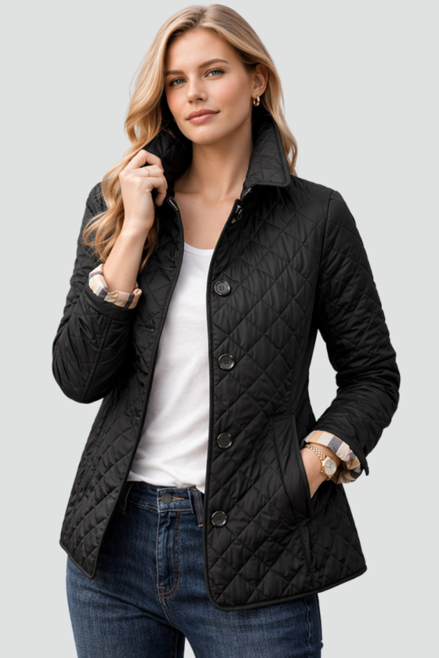 Women's Quilted Fitted Diamond Jacket