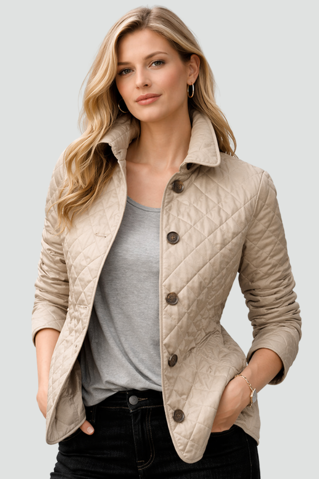Women's Quilted Fitted Diamond Jacket