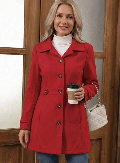 Women's Belted Fitted Wool Coat
