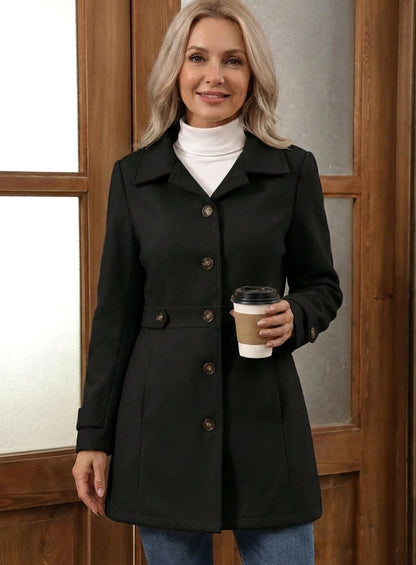 Women's Belted Fitted Wool Coat