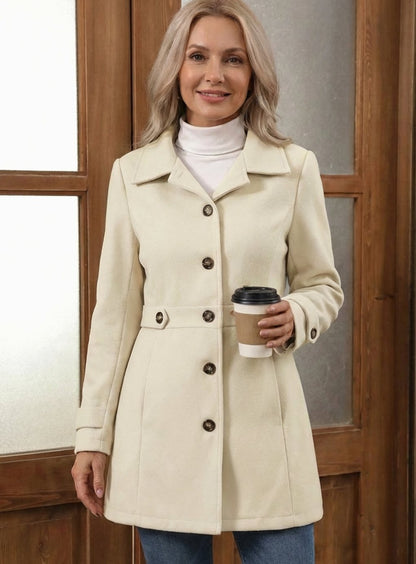Women's Belted Fitted Wool Coat
