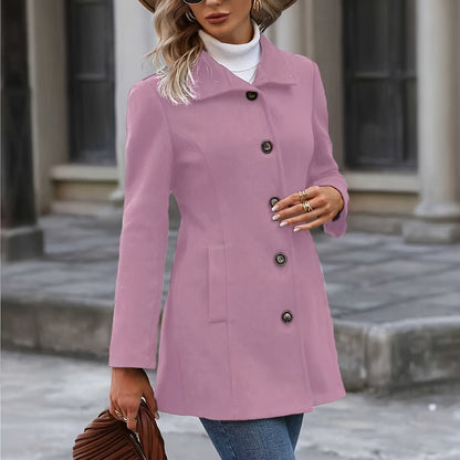 Women's Fitted Flared Wool Coat