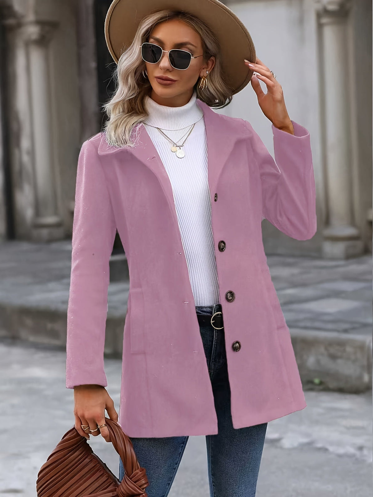 Women's Fitted Flared Wool Coat