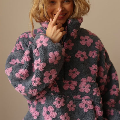 Women's Teddy Fleece Floral Jacket