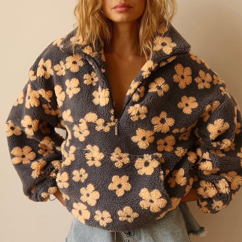 Women's Teddy Fleece Floral Jacket