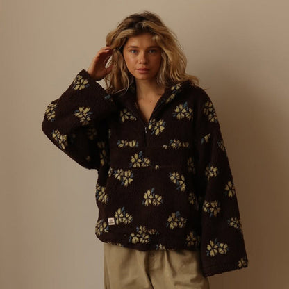Women's Floral Teddy Fleece Jacket