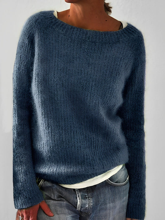 Women's Fluffy Wide Neck Jumper