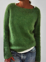Women's Fluffy Wide Neck Jumper