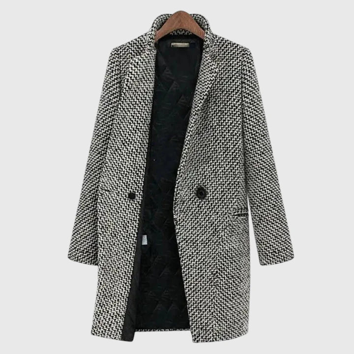 Women's Houndstooth Classic Wool Coat
