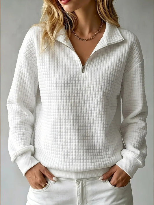 Women's Quilted Half Zip Sweatshirt