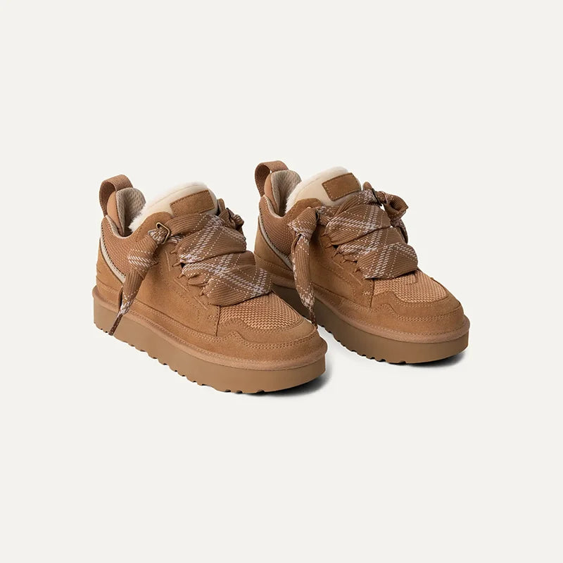 Women's Fleece-Lined Suede Trainers