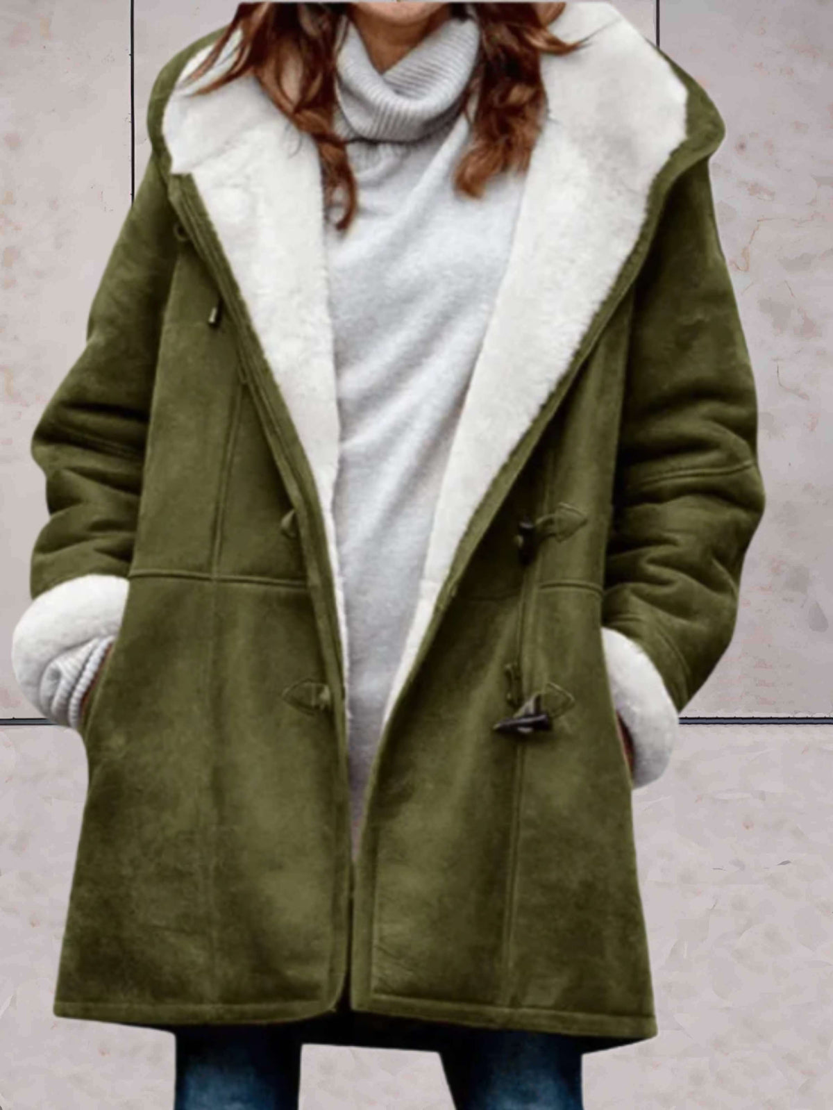 Women's Sherpa Lined Suede Coat