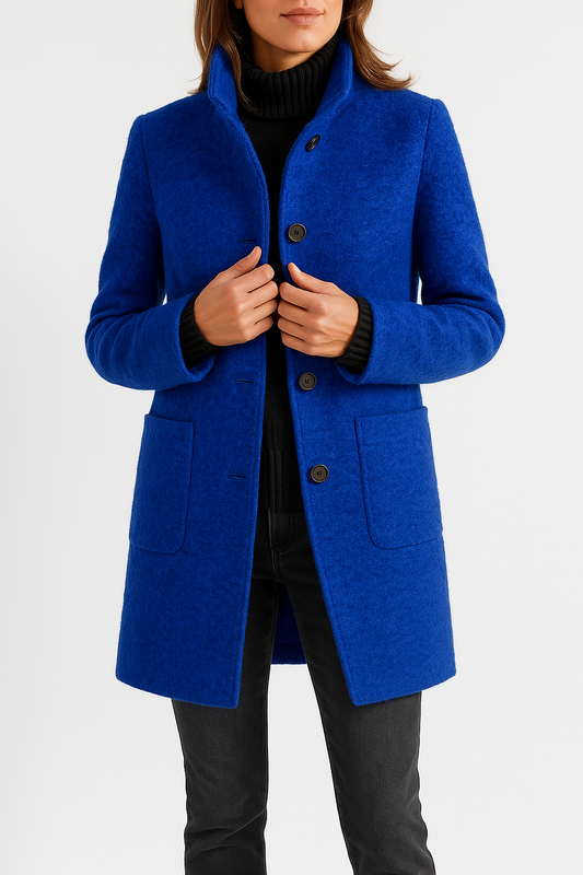Women's High Neck Wool Coat