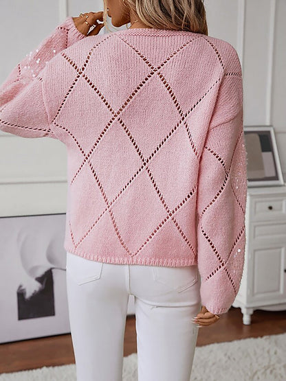 Women's Sequin Diamond Knit Jumper