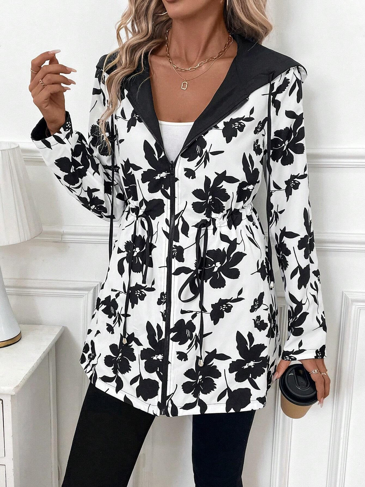 Women's Leopard Print Hooded Jacket