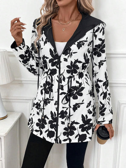 Women's Leopard Print Hooded Jacket