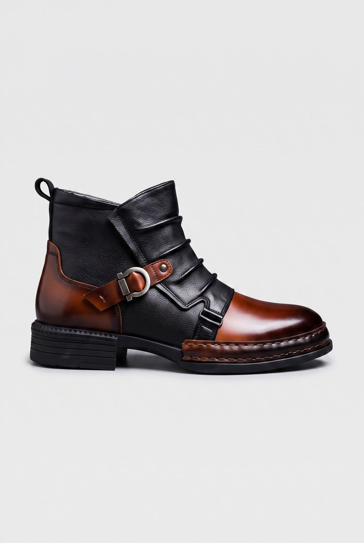 Men's Leather-Look Ankle Boots