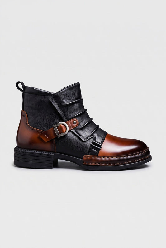 Men's Leather-Look Ankle Boots