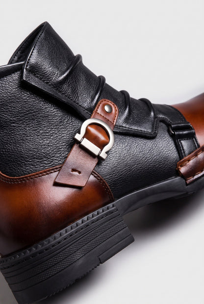 Men's Leather-Look Ankle Boots