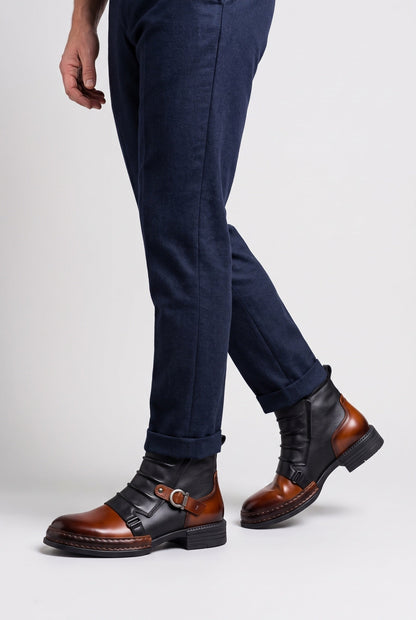 Men's Leather-Look Ankle Boots