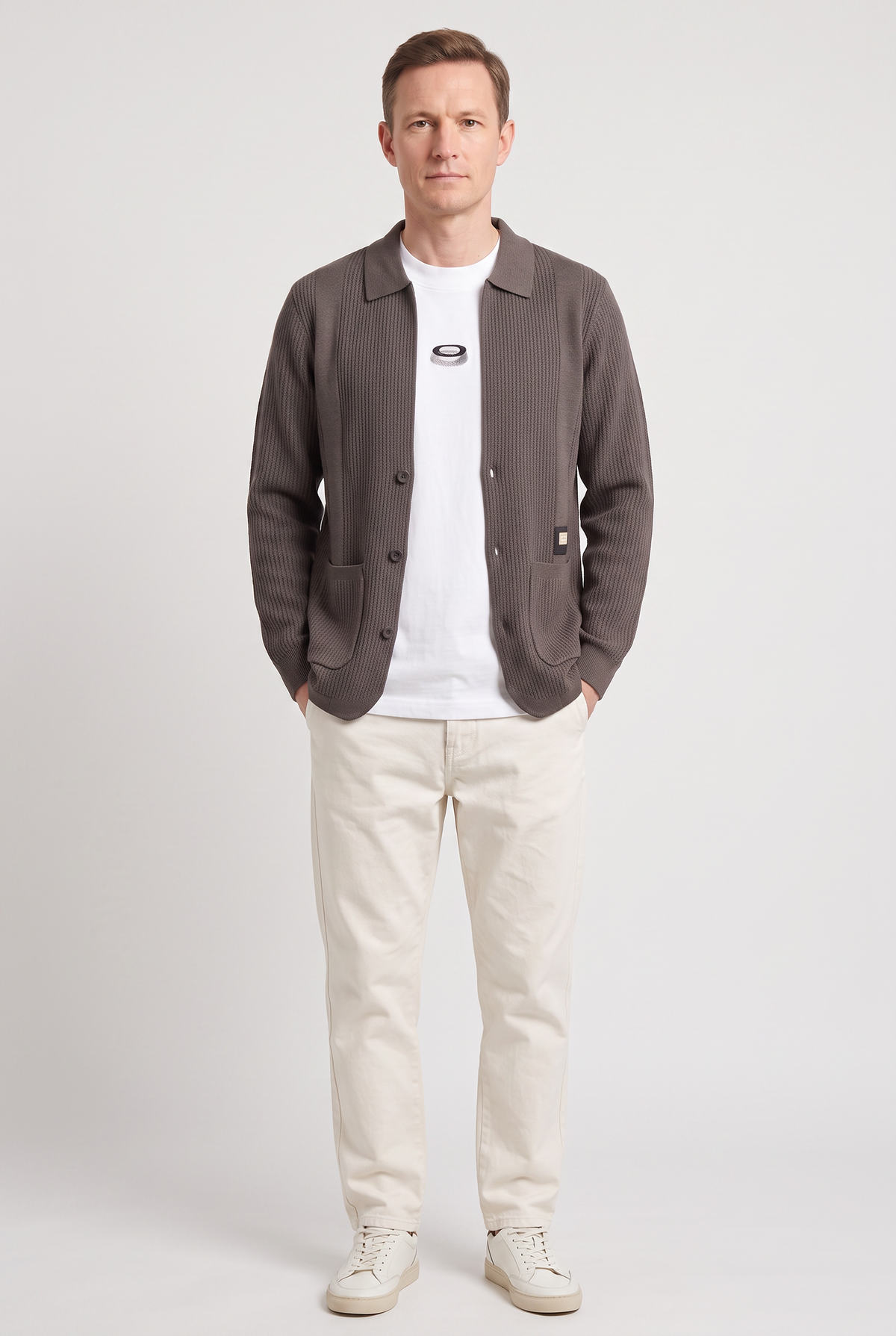 Men's Button Pocket Overshirt Cardigan