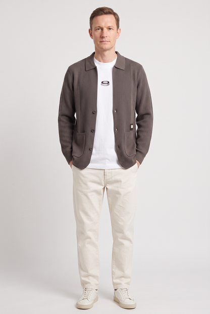 Men's Button Pocket Overshirt Cardigan