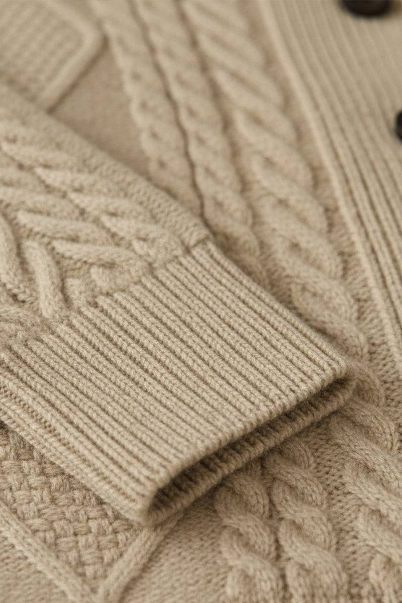 Men's Cable Knit Button Cardigan