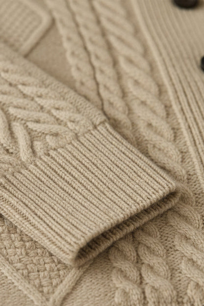 Men's Cable Knit Button Cardigan